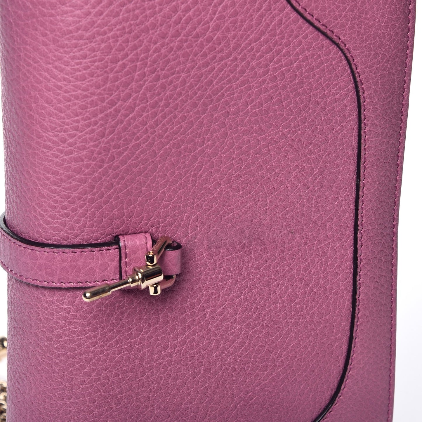 Pebbled Calfskin Piston Broadway Evening Bag Fresia Rose