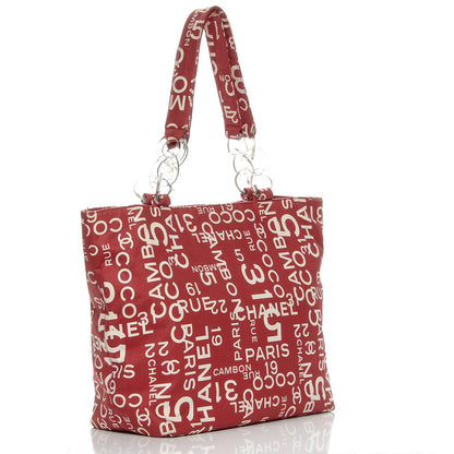 Chanel Canvas 31 Rue Cambon Beach Tote Red 3 of 8
