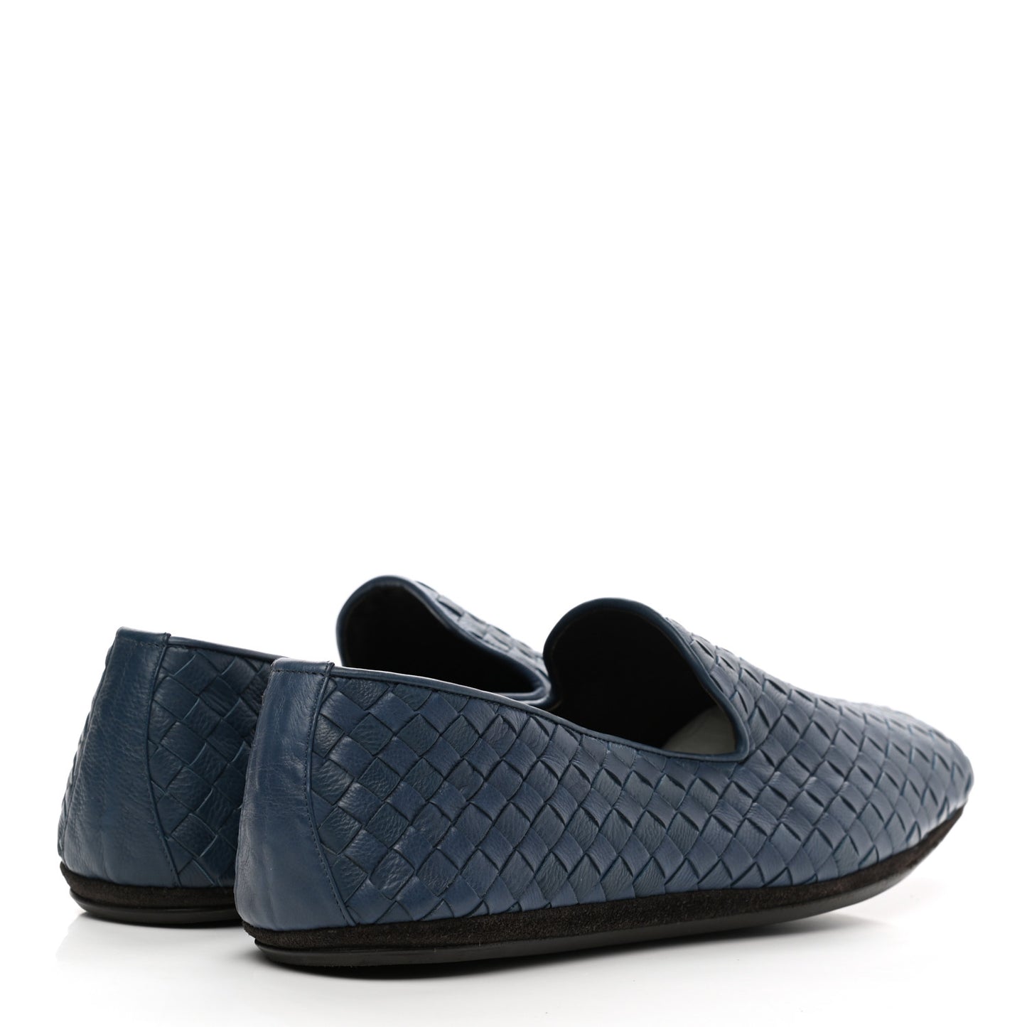 Nappa Intrecciato Mens Loafers 43 Deep Blue