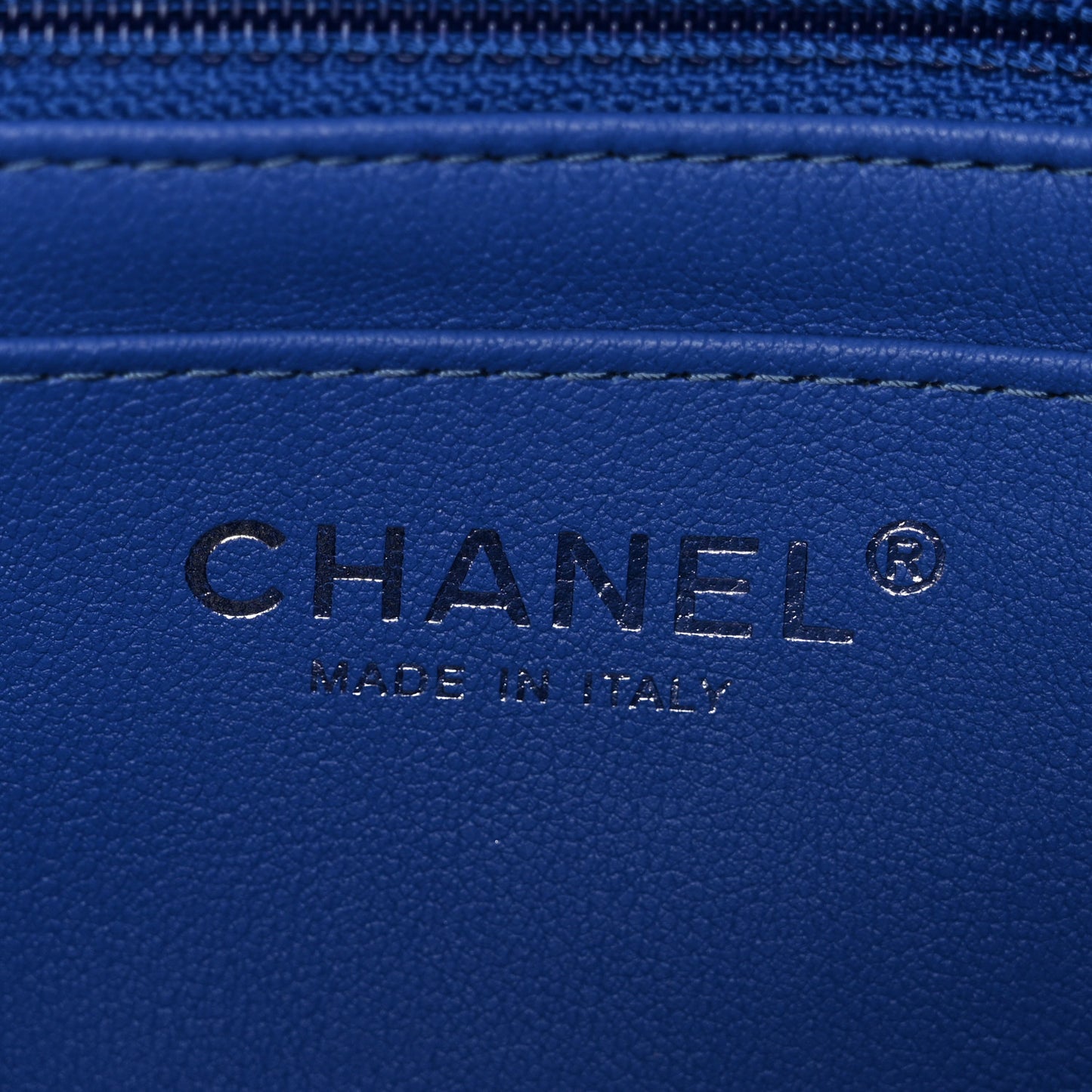 Lambskin Quilted Mini Rectangular Flap Blue