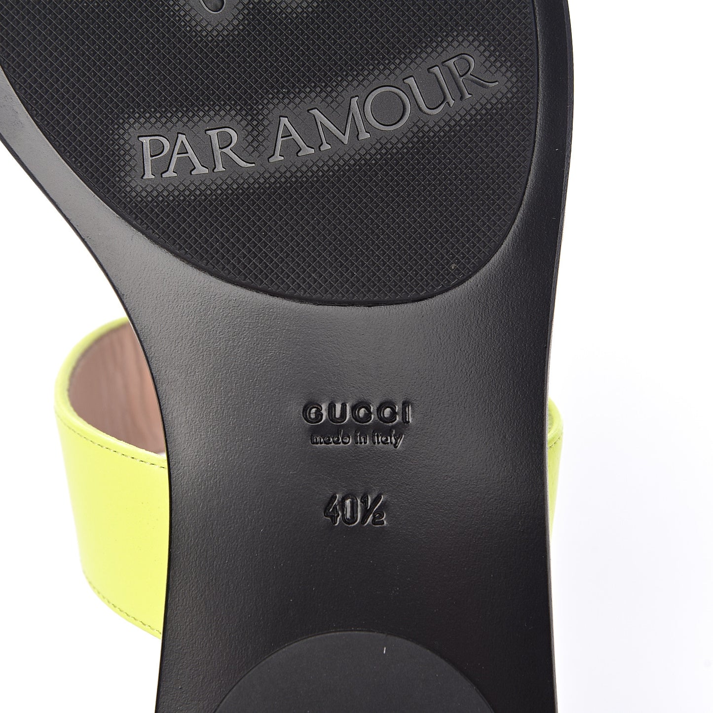 Calfskin GG Marmont Thong Sandals 40.5 Yellow Fluo