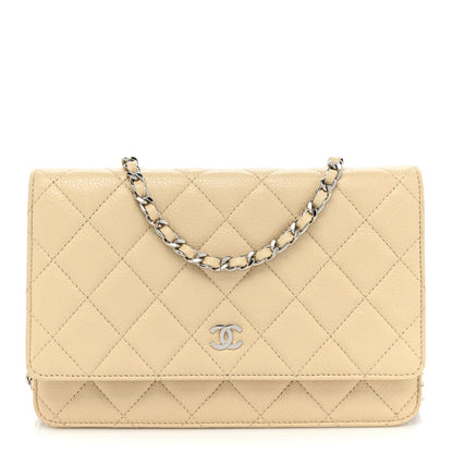 Chanel Caviar Quilted Wallet On Chain WOC Beige 1 of 17