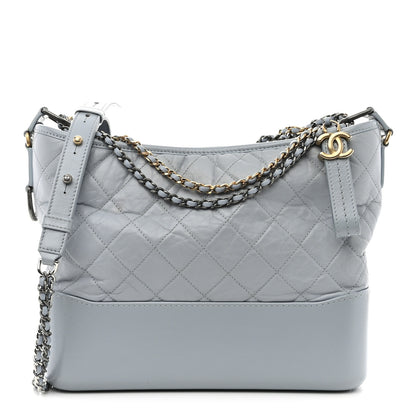 Chanel Aged Calfskin Quilted Medium Gabrielle Hobo Light Blue 1 of 10