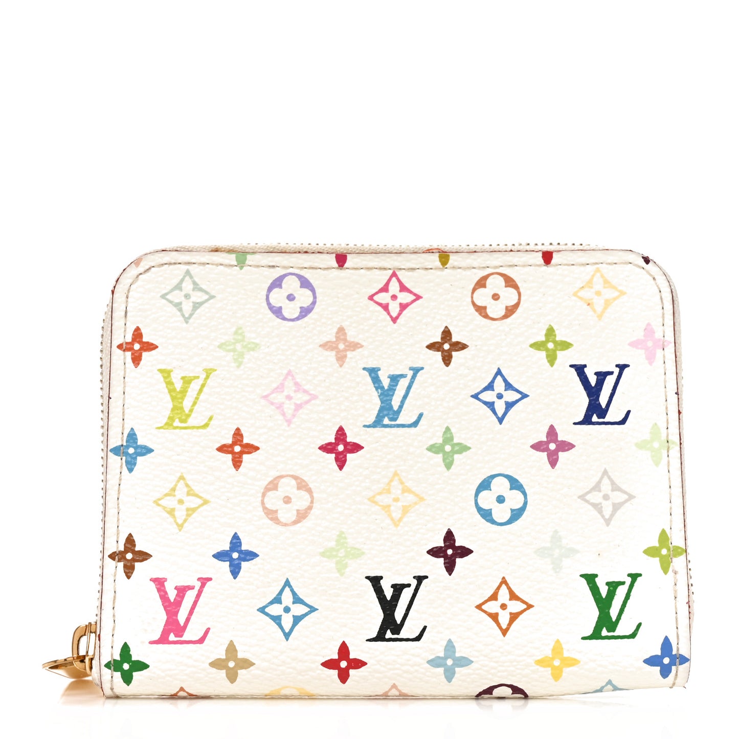 Monogram Multicolor Zippy Coin Purse Wallet White Litchi
