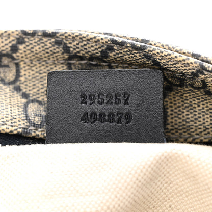 Gucci GG Supreme Monogram Small Flat Side Zip Messenger Bag Beige Blue 7 of 10