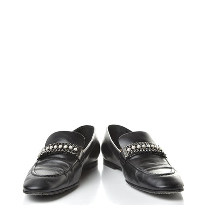 Chanel Calfskin Pearl CC Mocassin Loafers 40.5 Black 5 of 17