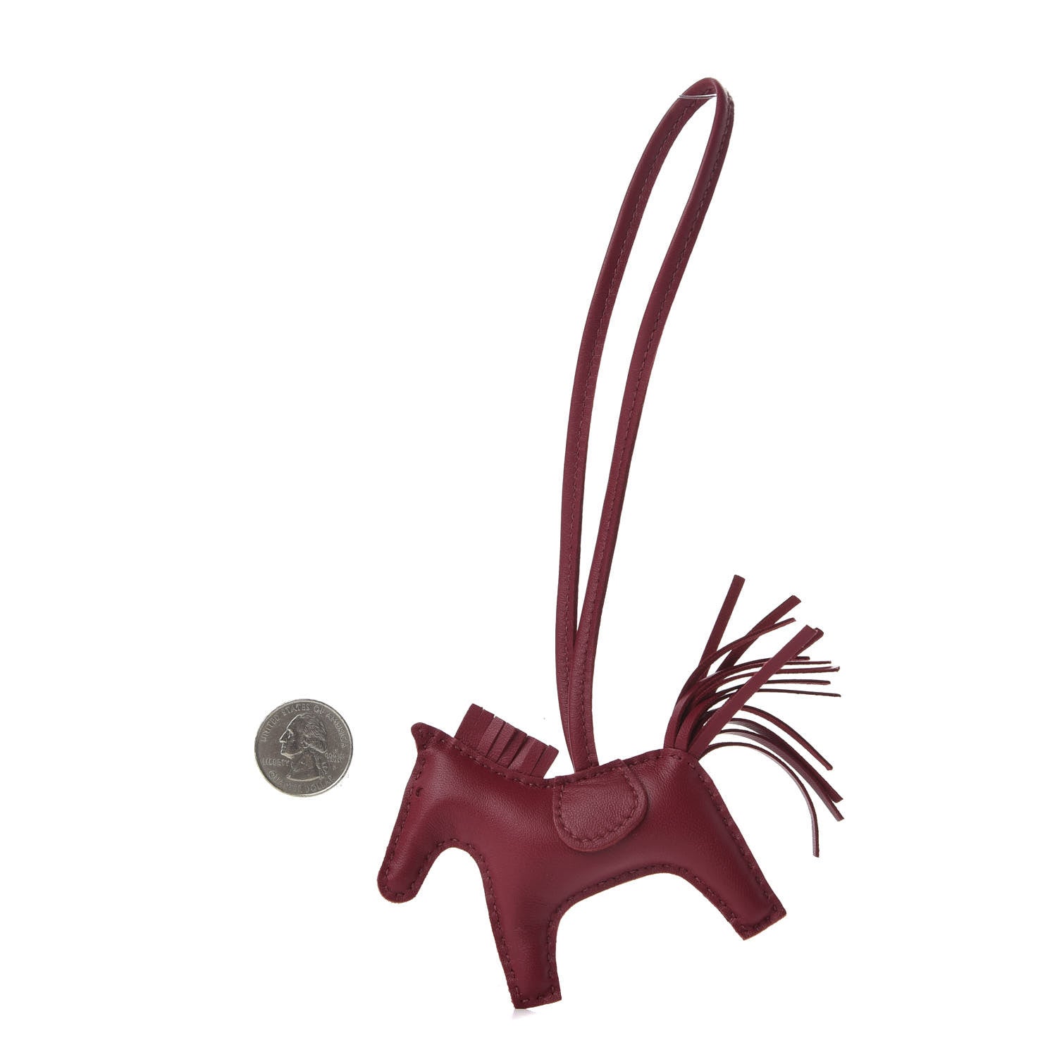 Hermes Milo Lambskin Grigri Rodeo Horse Bag Charm PM Rubis 2 of 4