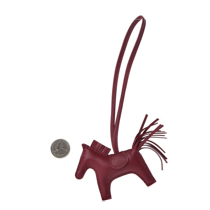 Hermes Milo Lambskin Grigri Rodeo Horse Bag Charm PM Rubis 2 of 4