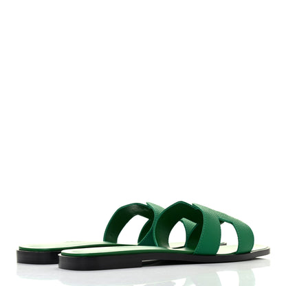 Hermes Epsom Oran Sandals 38.5 Malachite 3 of 5