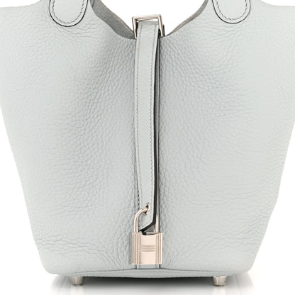 Hermes Taurillon Clemence Picotin Lock 18 PM Bleu Pale 8 of 10