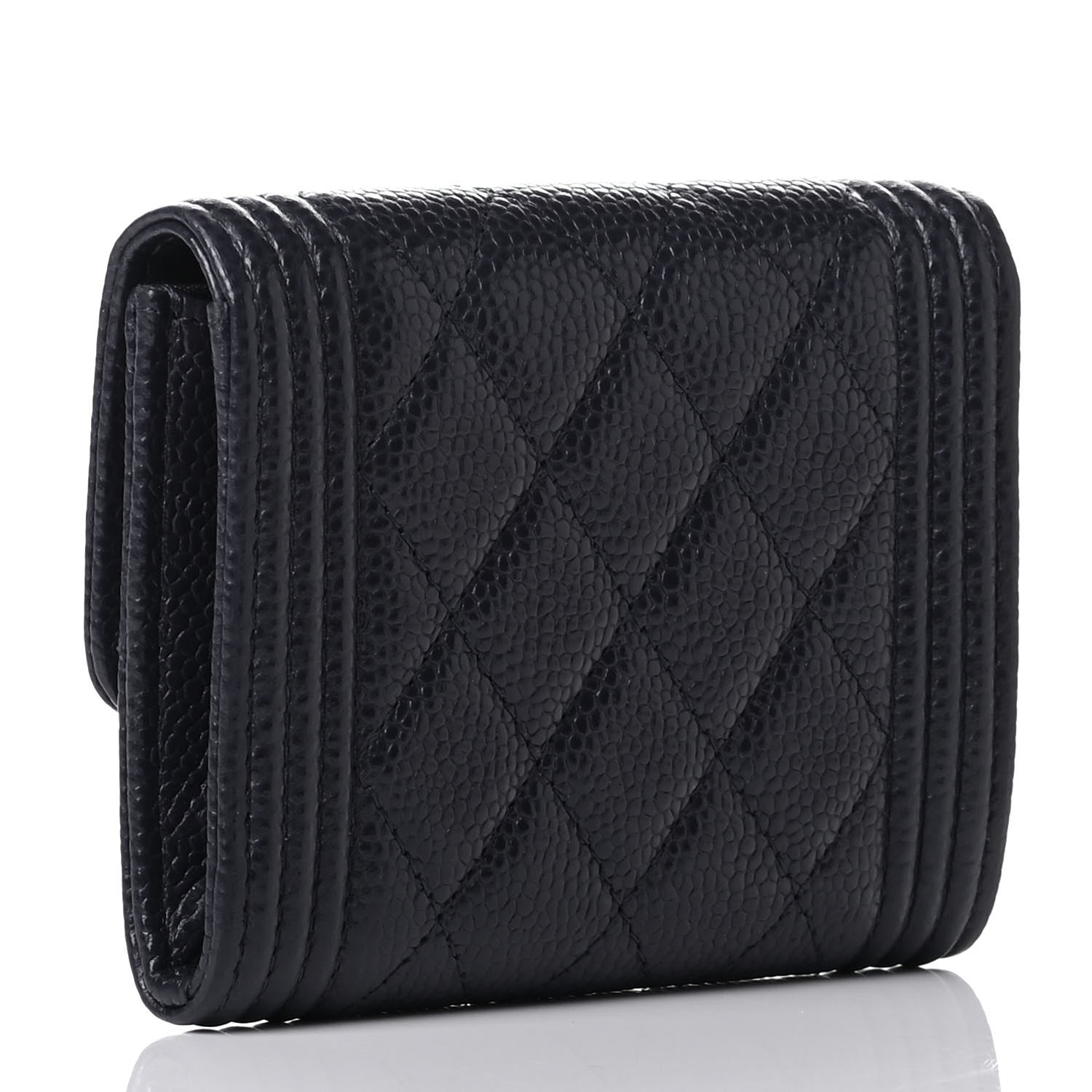 Chanel Caviar Quilted Boy Flap Card Holder Blue 2 of 4