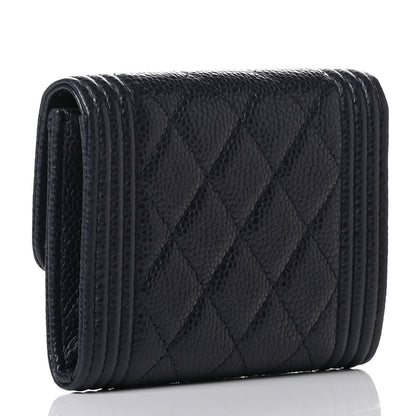 Chanel Caviar Quilted Boy Flap Card Holder Blue 2 of 4