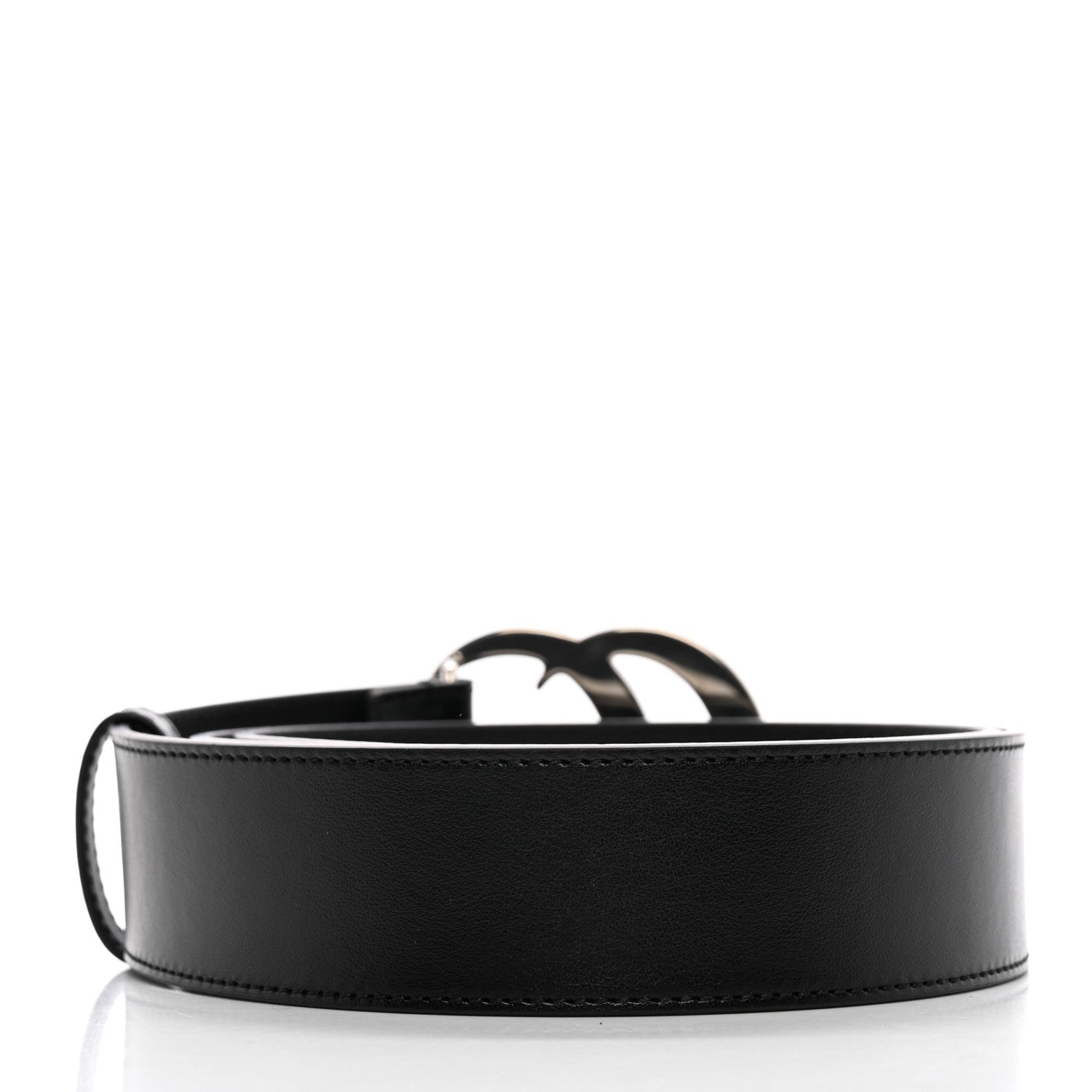 Gucci Plutone Calfskin Palladium Double G 40mm Belt 90 36 Black 2 of 7