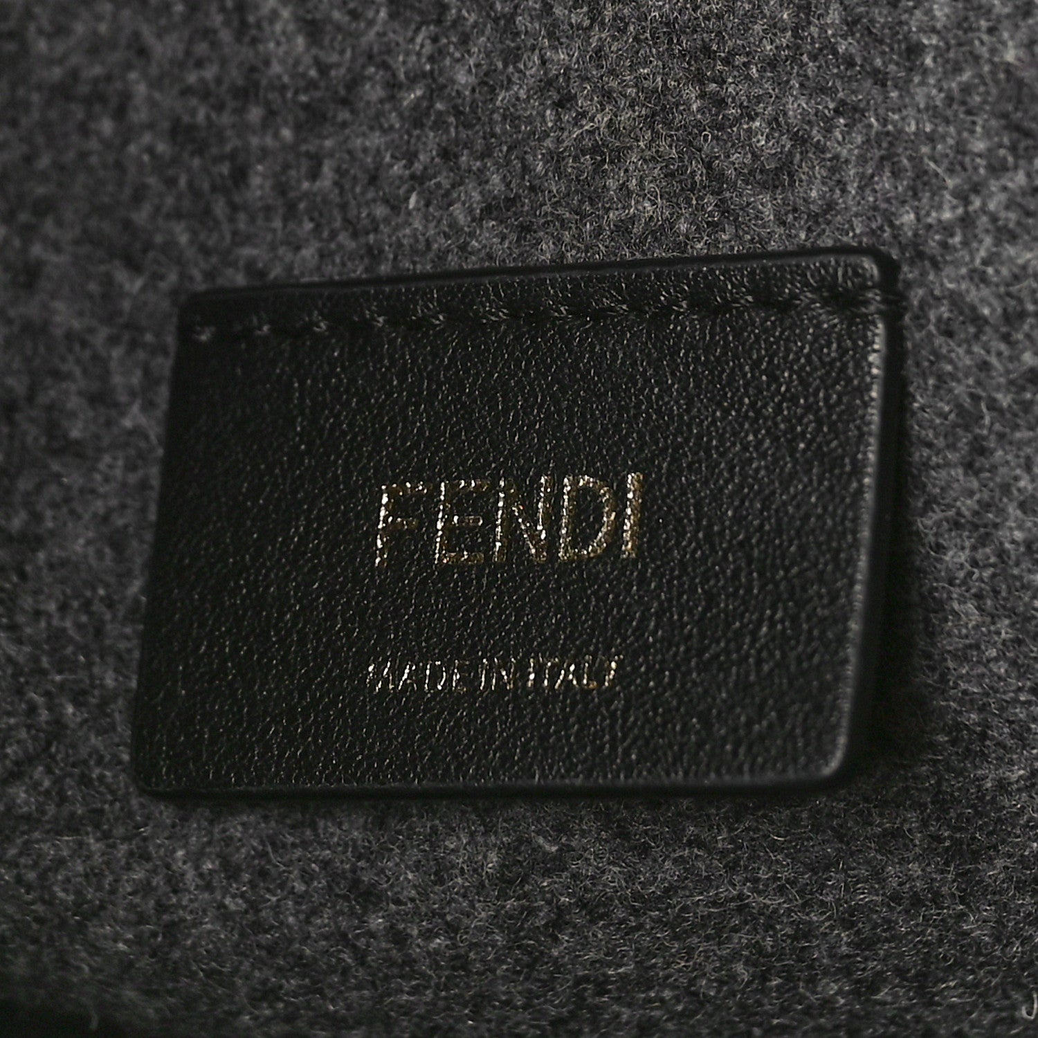 Fendi Melange Flannel Plexiglass Satin Logo Embroidered Threaded Edge Large Fendi Sunshine Shopper Tote Grigio Black 6 of 9