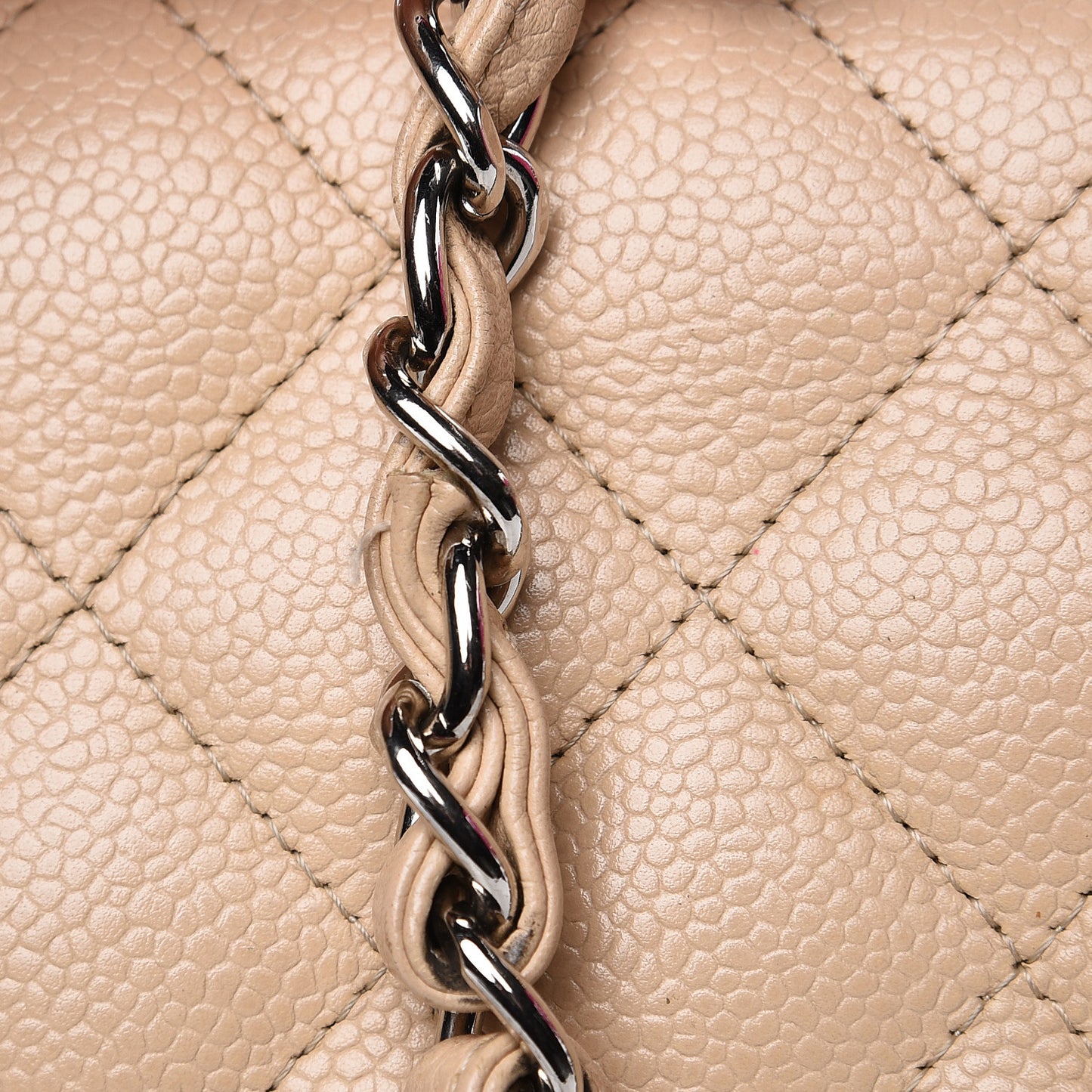 Caviar Quilted Jumbo Single Flap Beige Clair