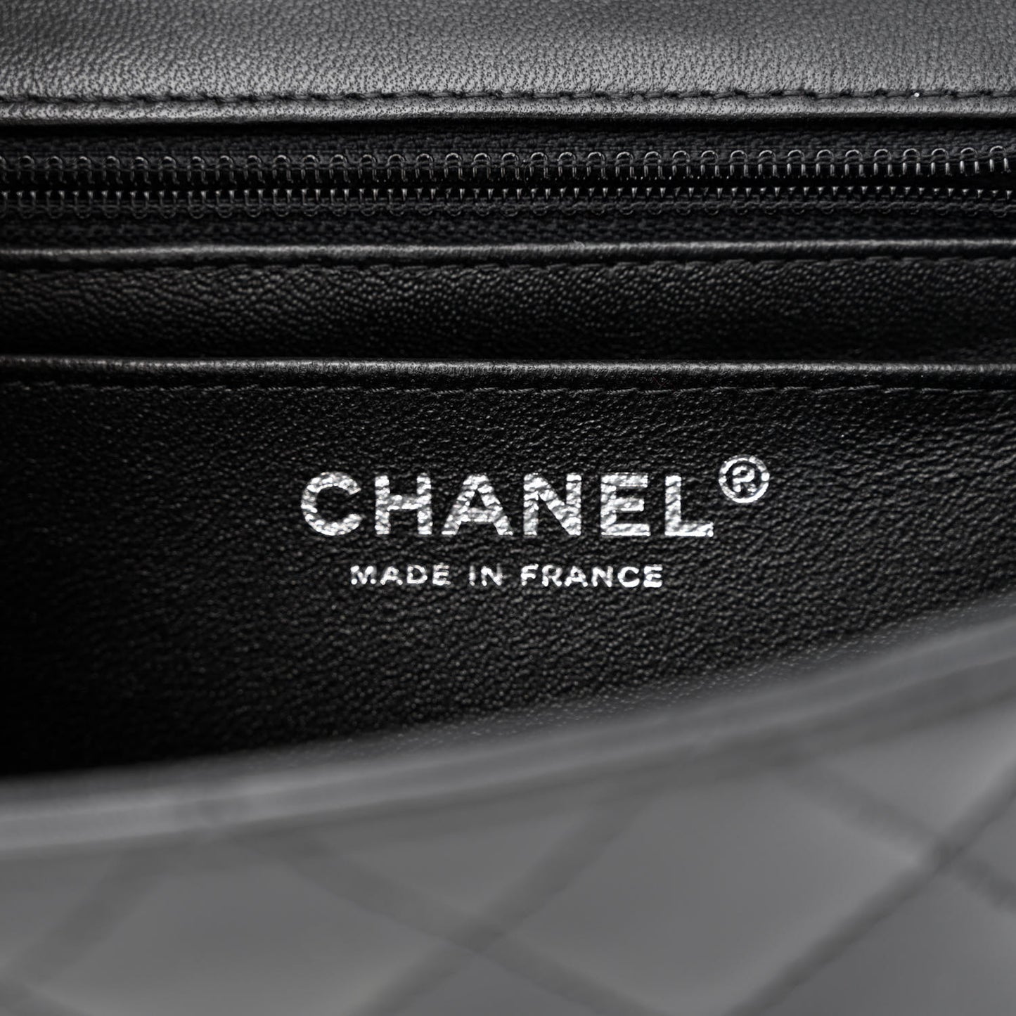 Lambskin Quilted Mini Rectangular Flap Black