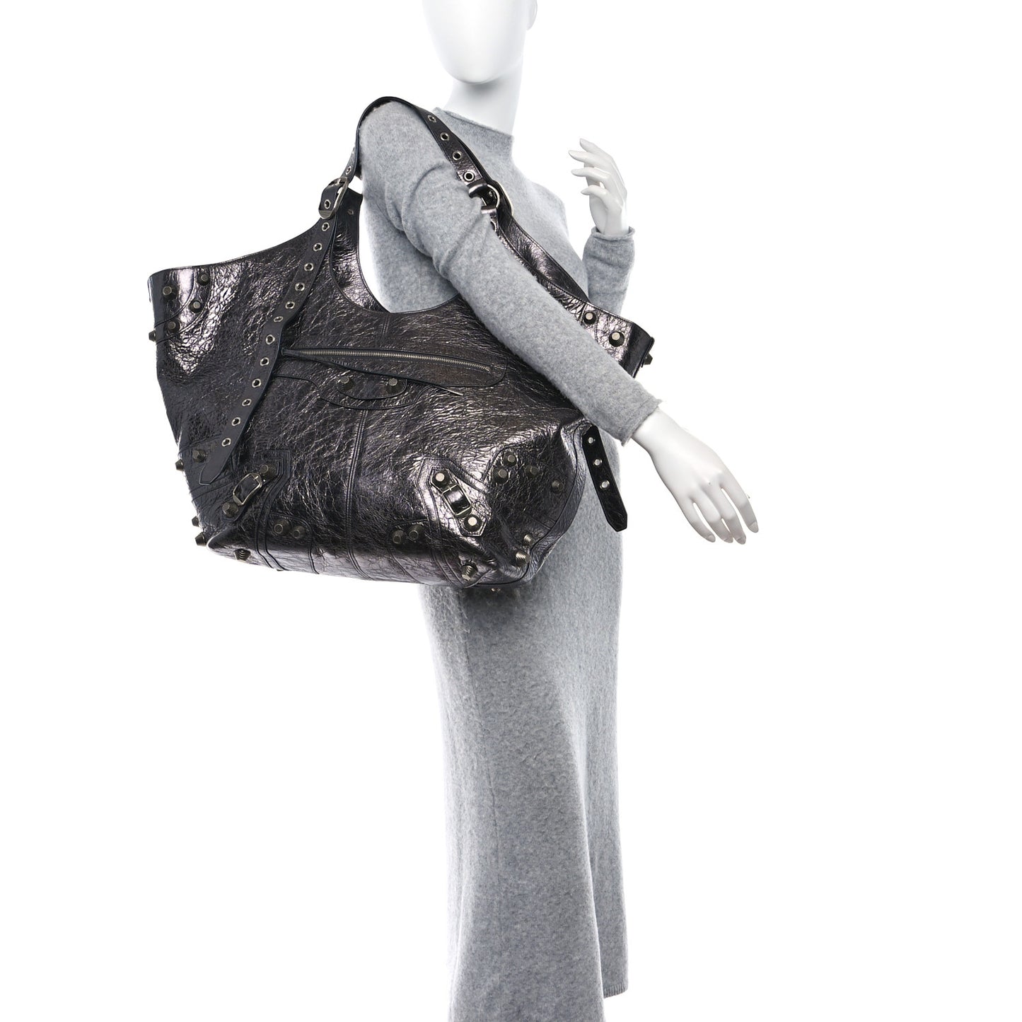 Agneau Arena Large Le Cagole Carry All Bag Steel Grey