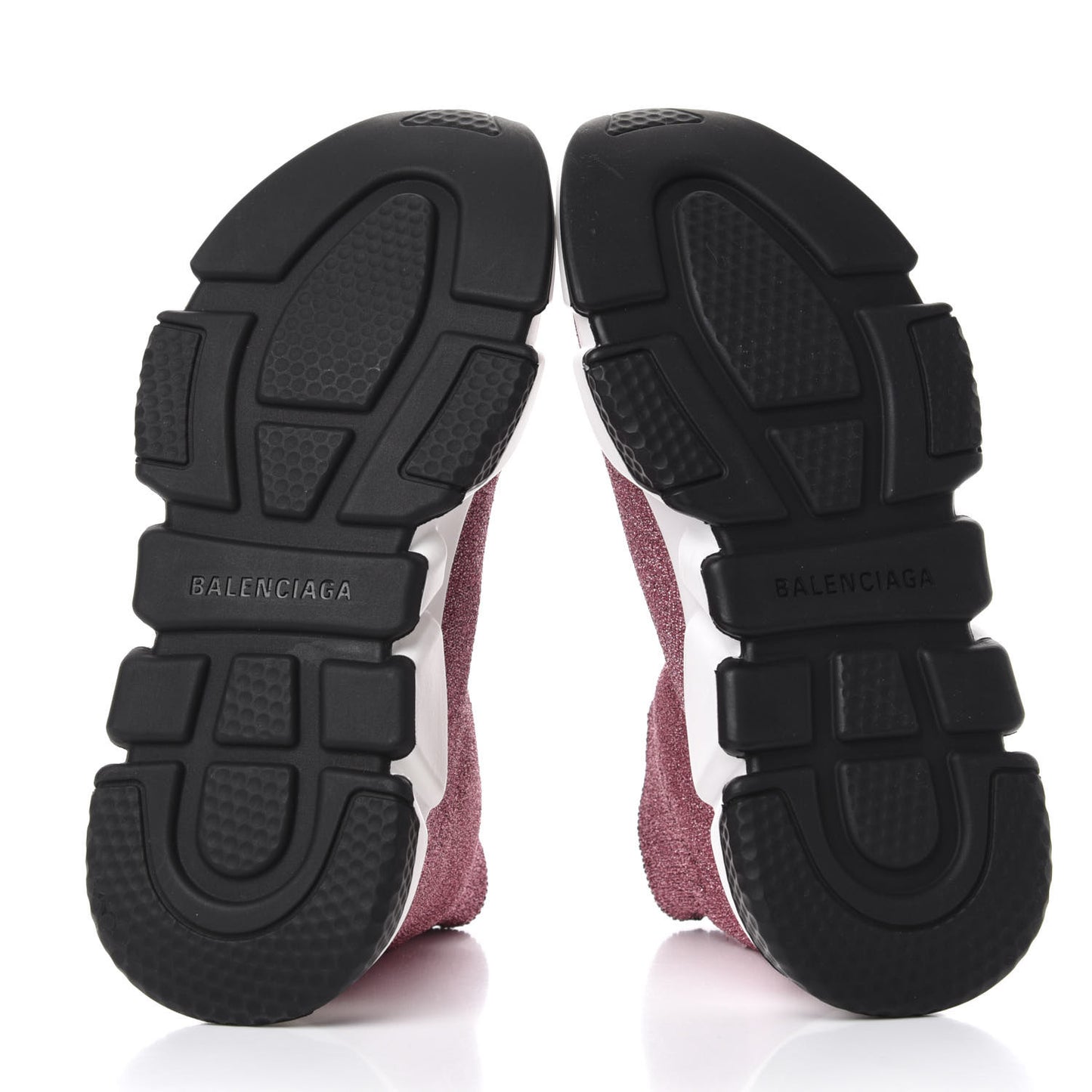Laminated Knit Bi-Color Sole Womens Speed Sneakers 36 Pink White Black