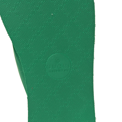 Gucci Rubber Chevron Womens GG Thong Sandals 37 New Shamarock 7 of 10