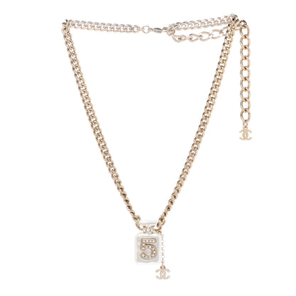 Chanel Resin Crystal CC No 5 Perfume Bottle Necklace 3 of 6