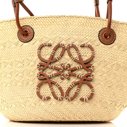Loewe Calfskin Raffia Small Anagram Basket Tote Bag Natural Tan 7 of 9