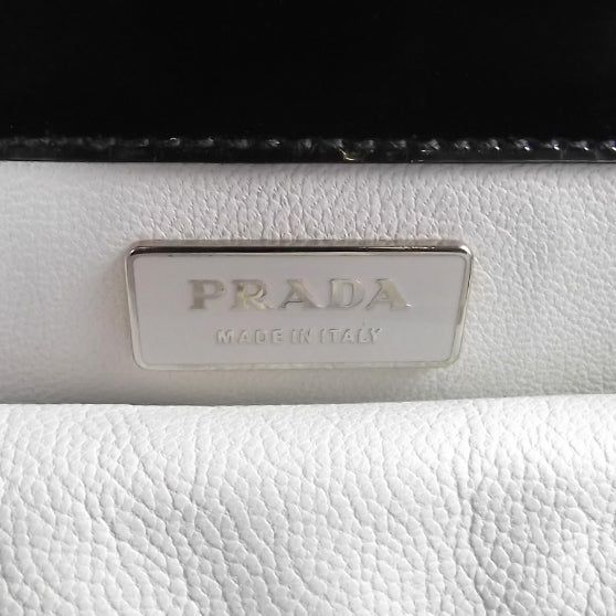 Prada Velluto Rose Print Frame Bag Black 9 of 11