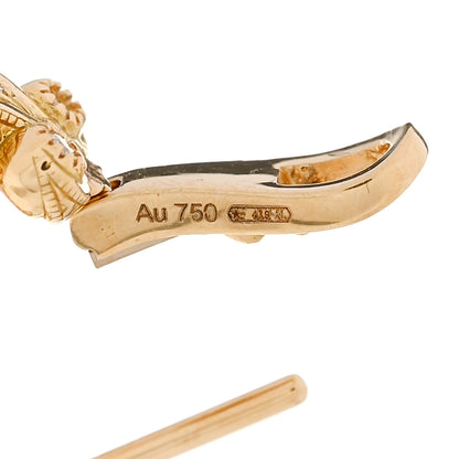 Gucci 18K Yellow Gold Diamond Flora Pave Earrings 5 of 6