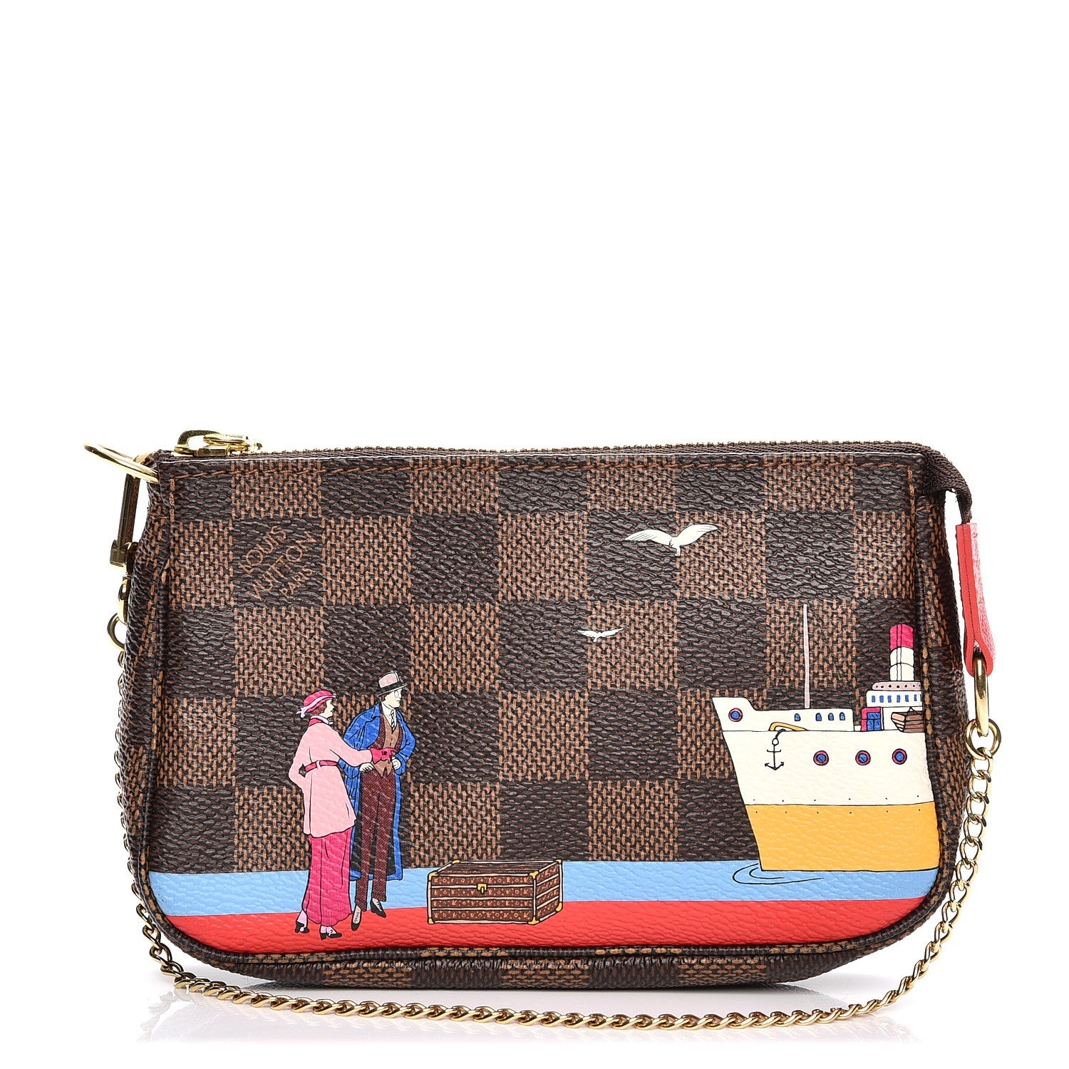Louis Vuitton Damier Ebene 2016 Christmas Animation Mini Pochette Accessories 1 of 7