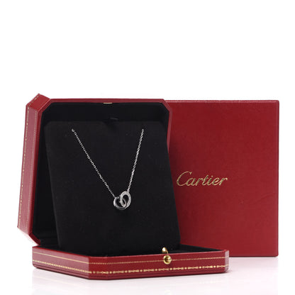 Cartier 18K White Gold Diamond Interlocking LOVE Paved Necklace 7 of 7