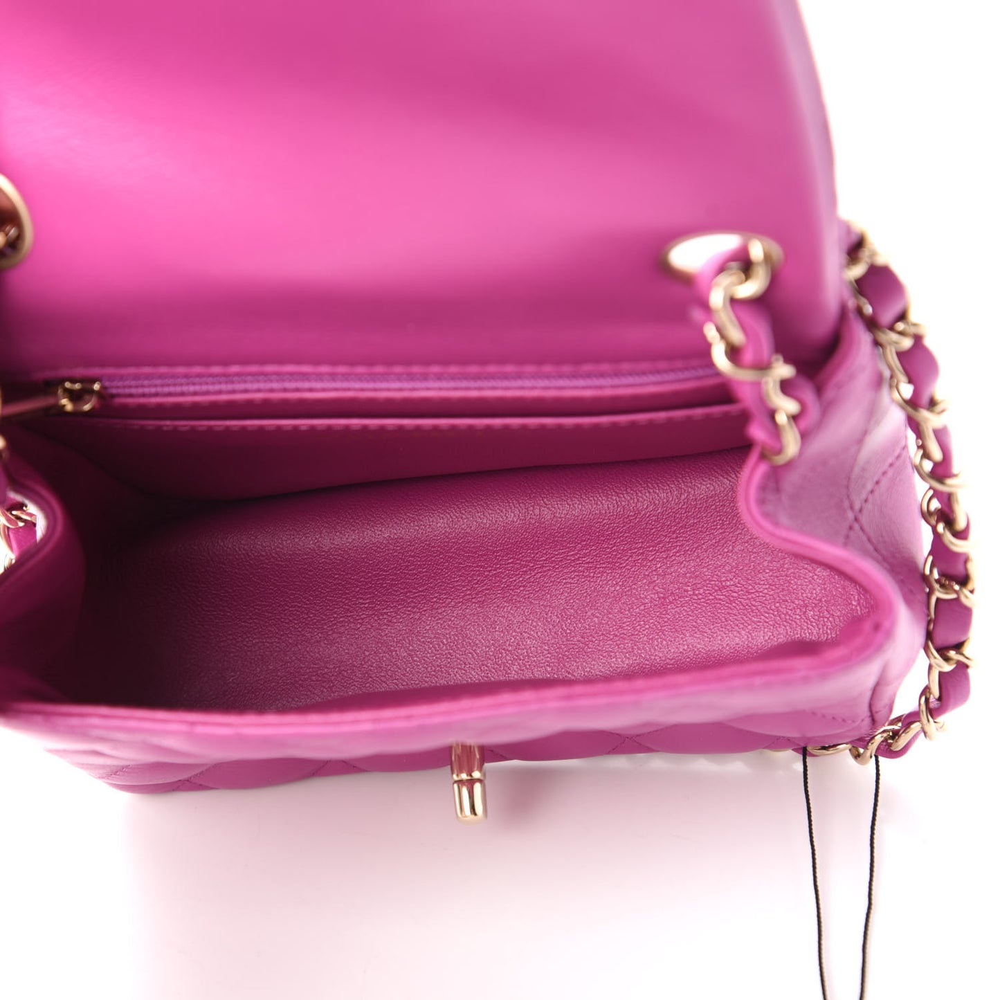 Lambskin Quilted Mini Square Flap Purple