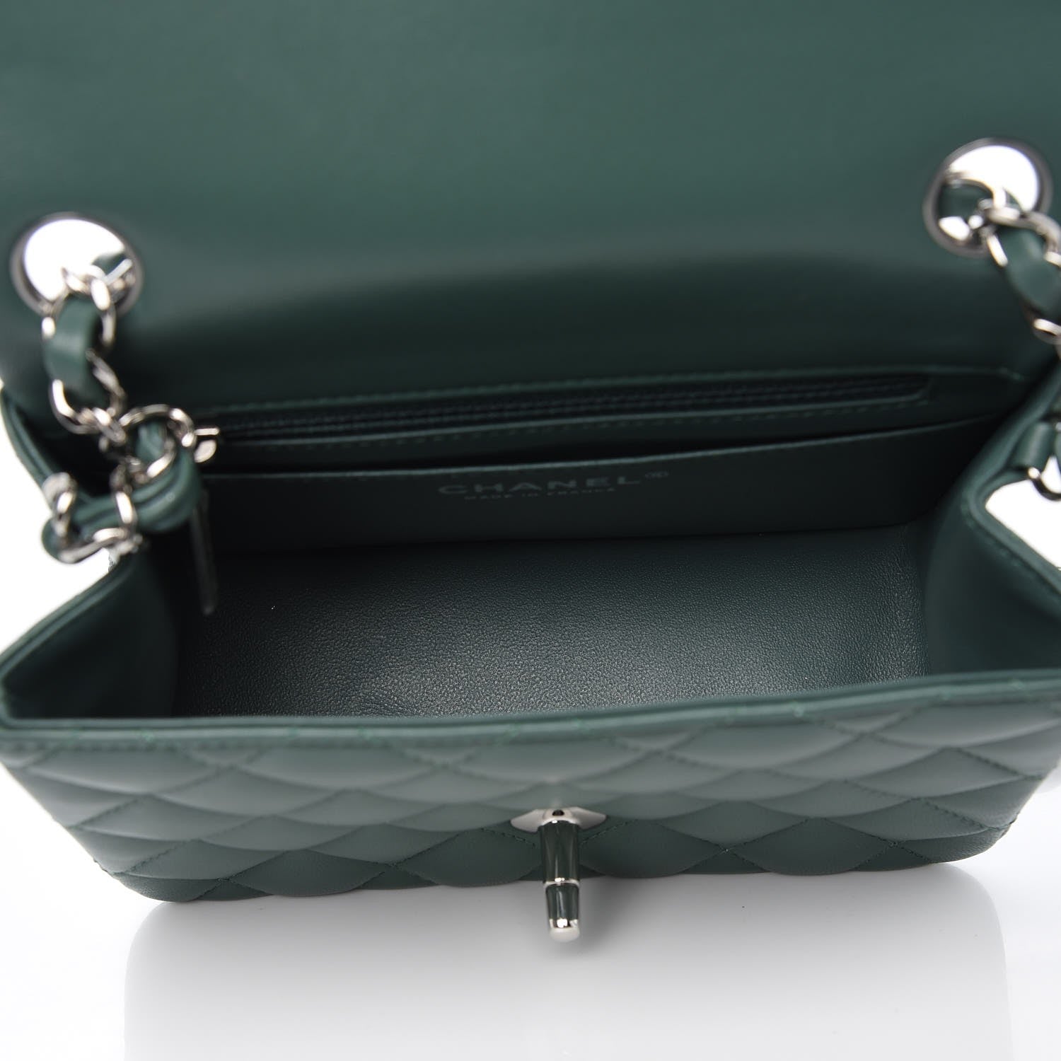 Chanel Lambskin Quilted Mini Square Flap Green 5 of 8