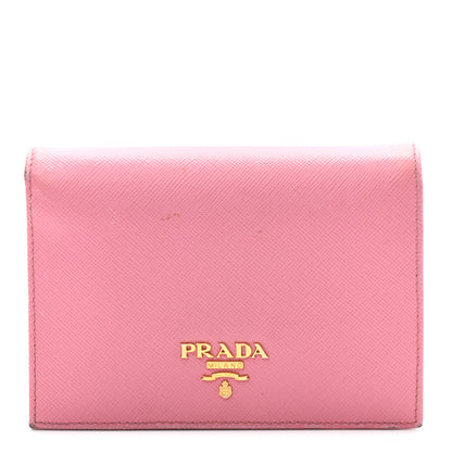 Prada Saffiano Metal Bi-Fold Wallet Petalo 1 of 8
