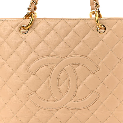 Chanel Caviar Quilted Grand Shopping Tote GST Beige Clair 8 of 16