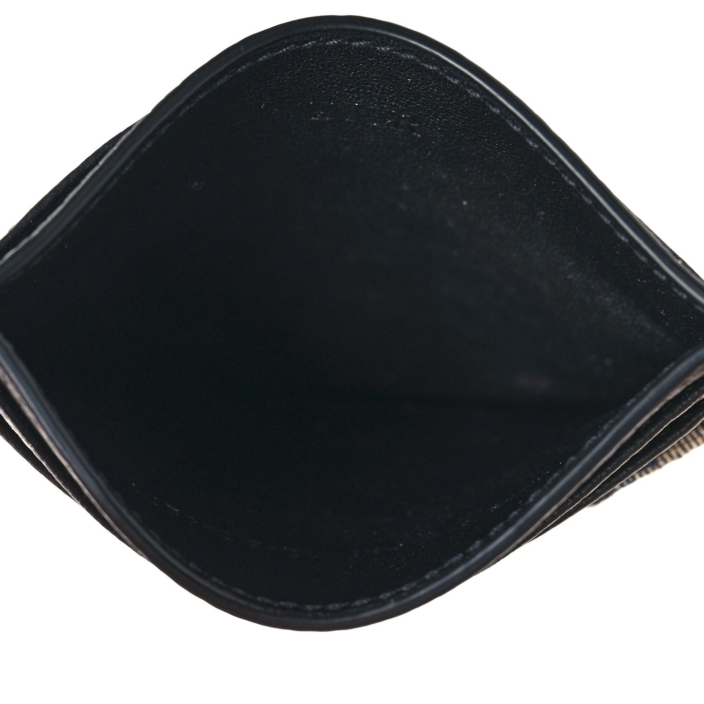 Grained Calfskin Oblique Card Holder Black