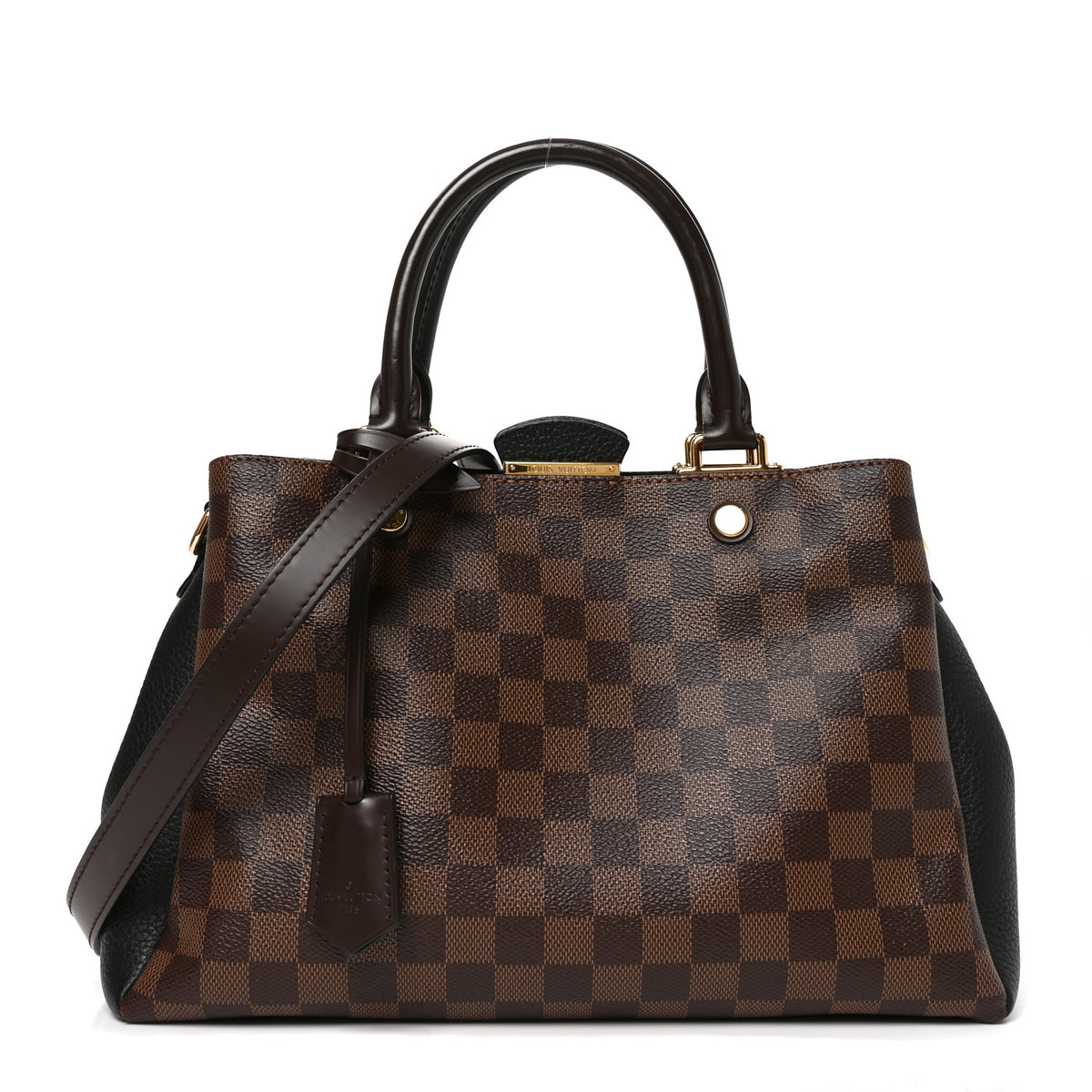 Louis Vuitton Damier Ebene Cuir Taurillon Brittany Black 1 of 9