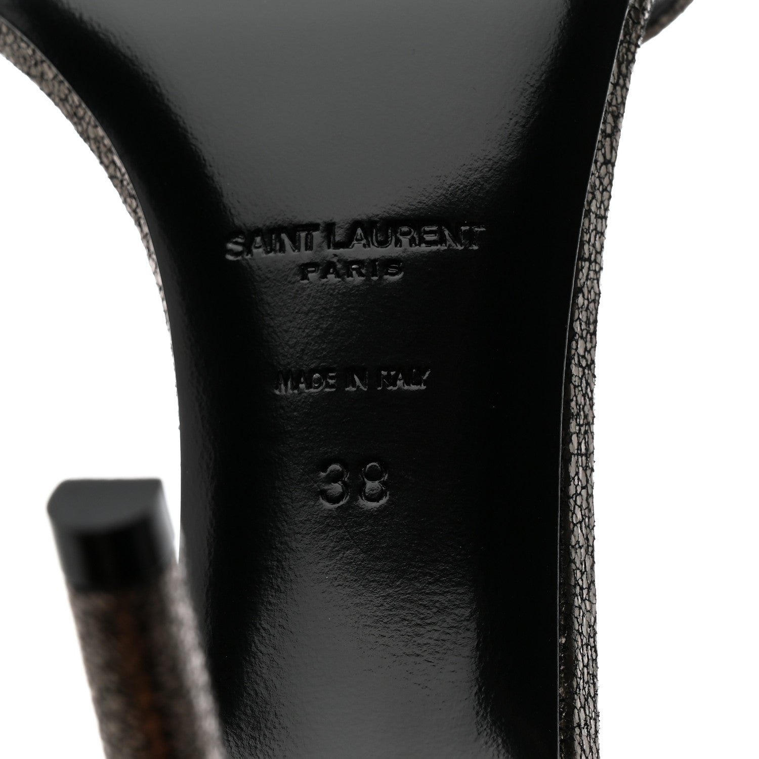 Saint Laurent Evora Amber 85 Astrap Sandals 38 Gunmetal 8 of 9