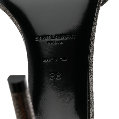 Saint Laurent Evora Amber 85 Astrap Sandals 38 Gunmetal 8 of 9