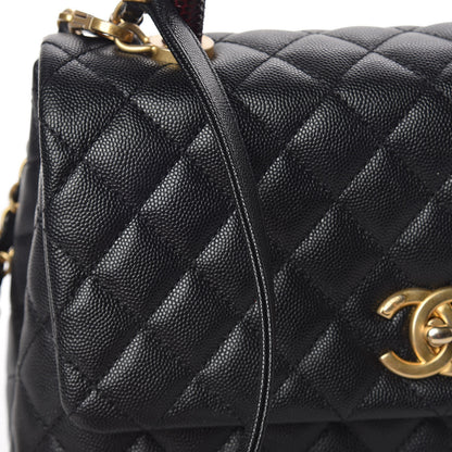 Chanel Caviar Lizard Embossed Quilted Small Coco Handle Flap Black 12 of 19
