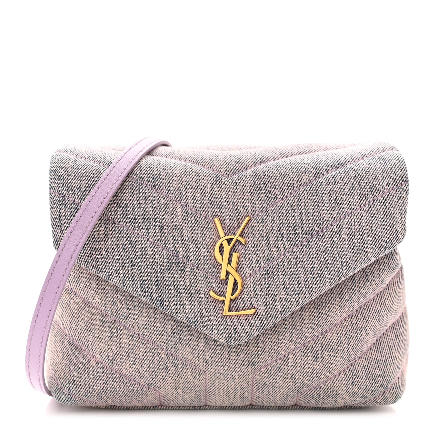 Denim Y Quilted Monogram Toy Loulou Crossbody Bag Bleached Lilac