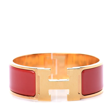 Hermes Enamel Wide Clic Clac H Bracelet PM Red 1 of 4