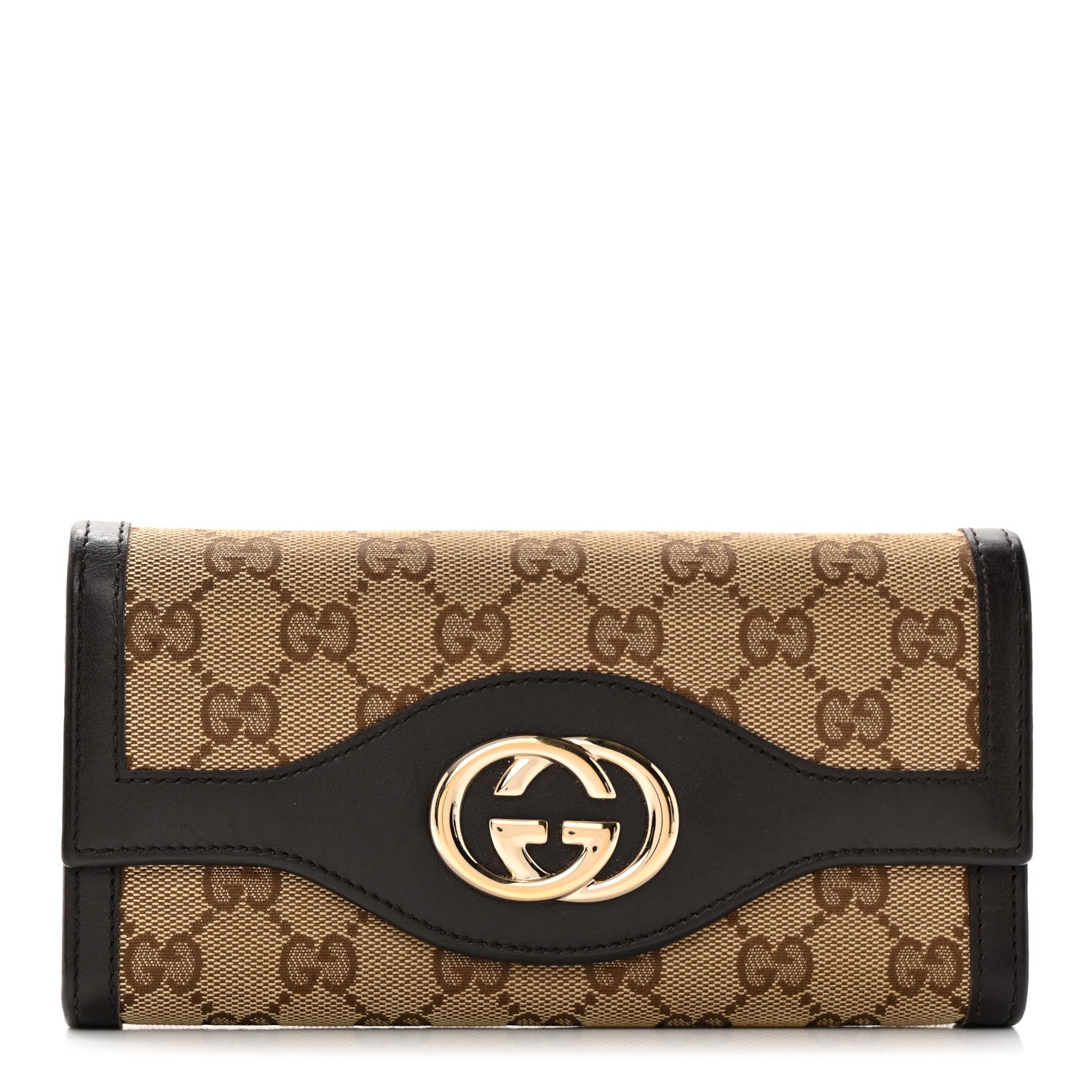 Gucci Monogram Margaux Calfskin Sukey Continental Wallet Beige Ebony Cocoa 1 of 9