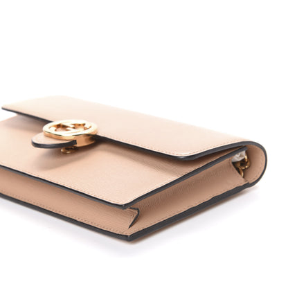 Gucci Textured Calfskin Icon Chain Wallet Pink Apricot 8 of 9