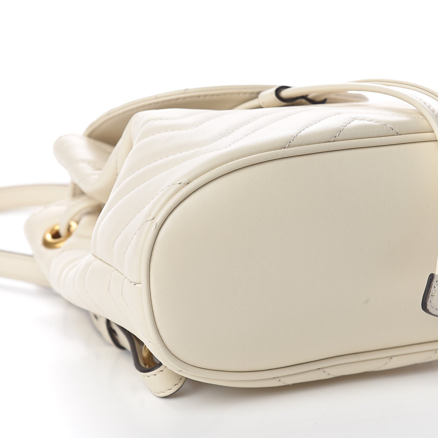 Gucci Calfskin Matelasse GG Marmont Flap Backpack White 8 of 11