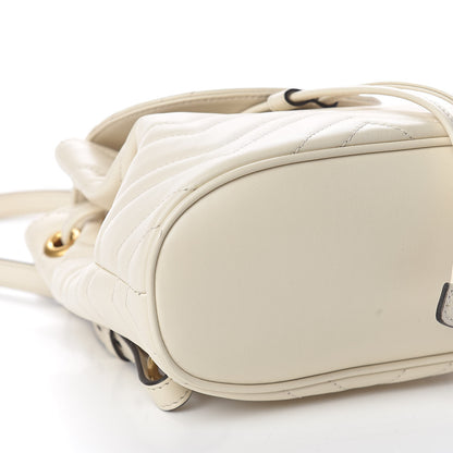 Gucci Calfskin Matelasse GG Marmont Flap Backpack White 8 of 11