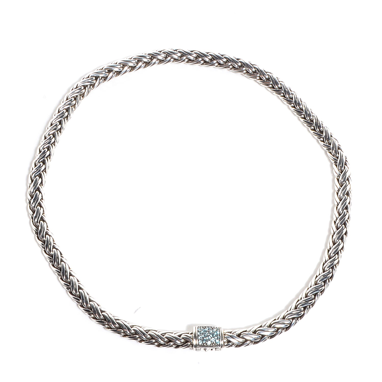 John Hardy Sterling Silver Blue Topaz Classic Chain Kepang Double Wrap Bracelet Medium 4 of 8