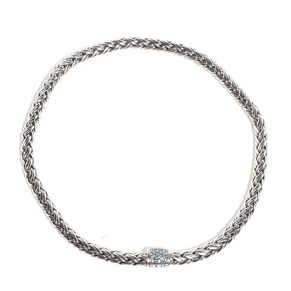 John Hardy Sterling Silver Blue Topaz Classic Chain Kepang Double Wrap Bracelet Medium 4 of 8