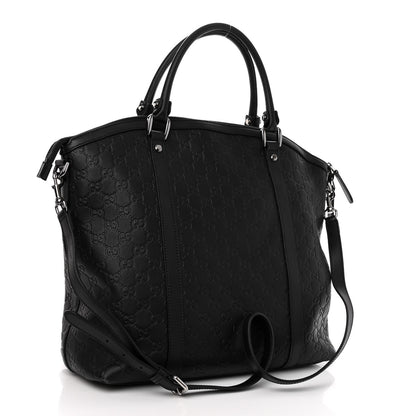 Gucci Guccissima Large GG Charm Convertible Dome Satchel Black 3 of 11