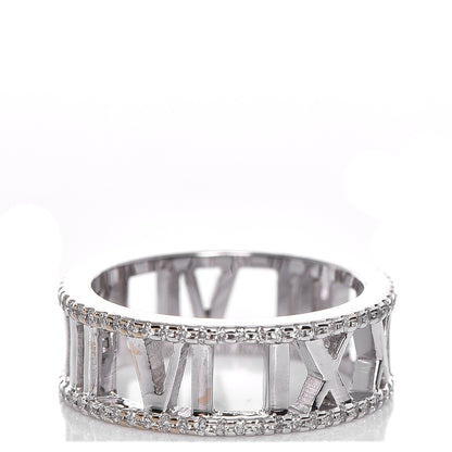 Tiffany 18K White Gold Diamond Atlas Open Pave Ring 6 1 of 5