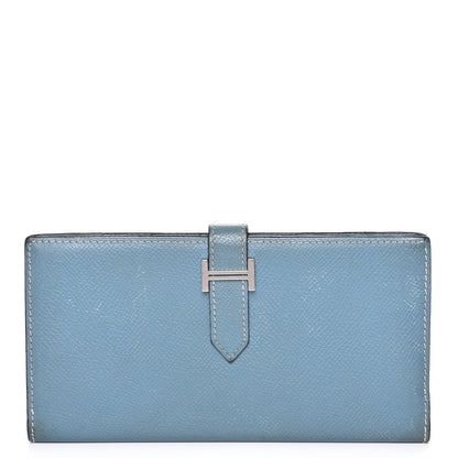 Hermes Epsom Bearn Wallet Blue Jean 1 of 13
