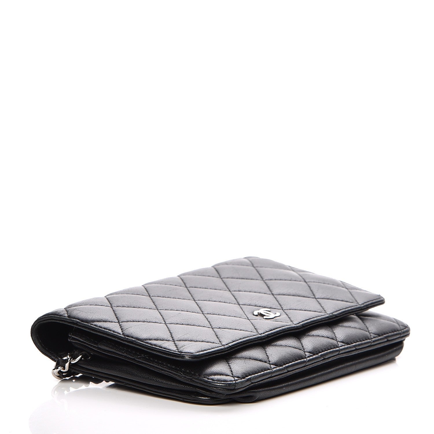 Chanel Lambskin Quilted Wallet On Chain WOC Black 4 of 10